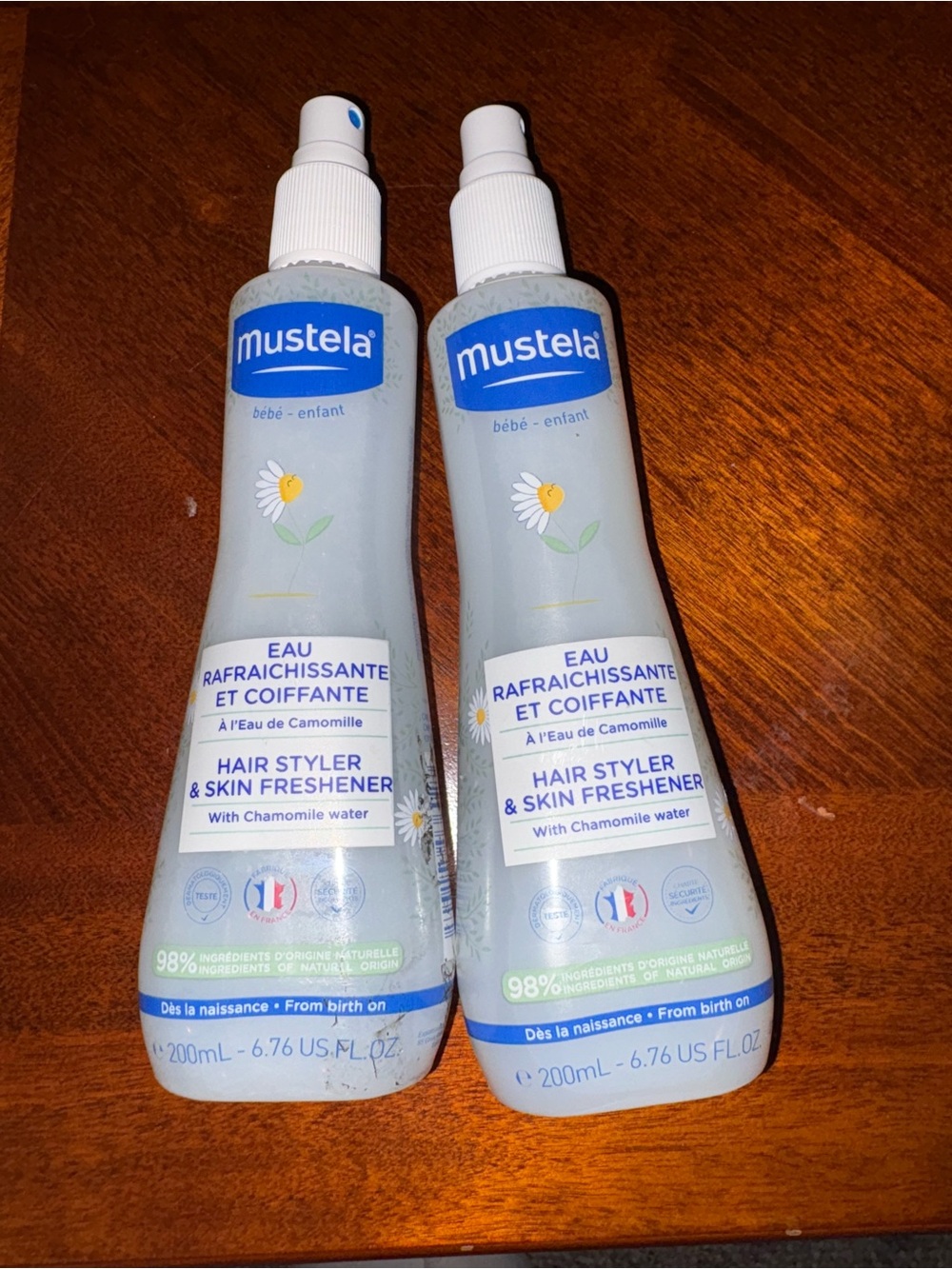 2 Mustela Hair Styler Skin Refresher Baby 6.76oz Dermatologist tested chamomile